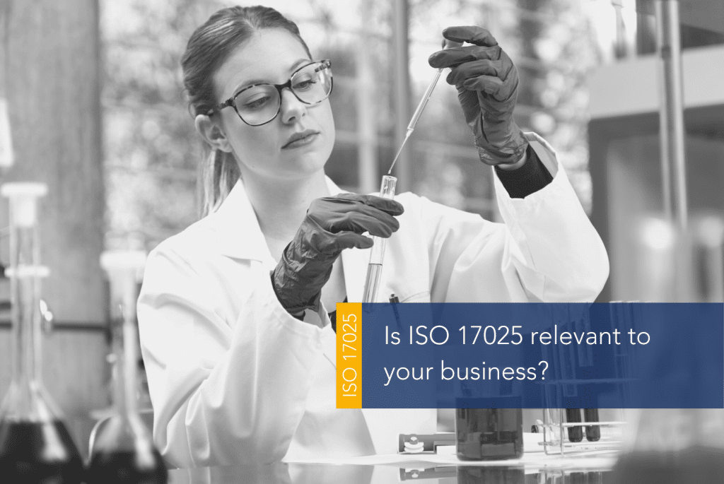 Is ISO 17025 relevant to your business MAIN A person holding a pipette and test tube