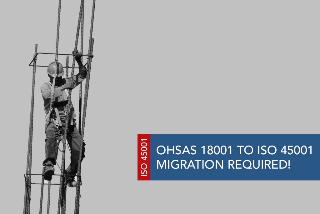 Black and white image of a person in climbing gear attached to metal framework that is high above the ground