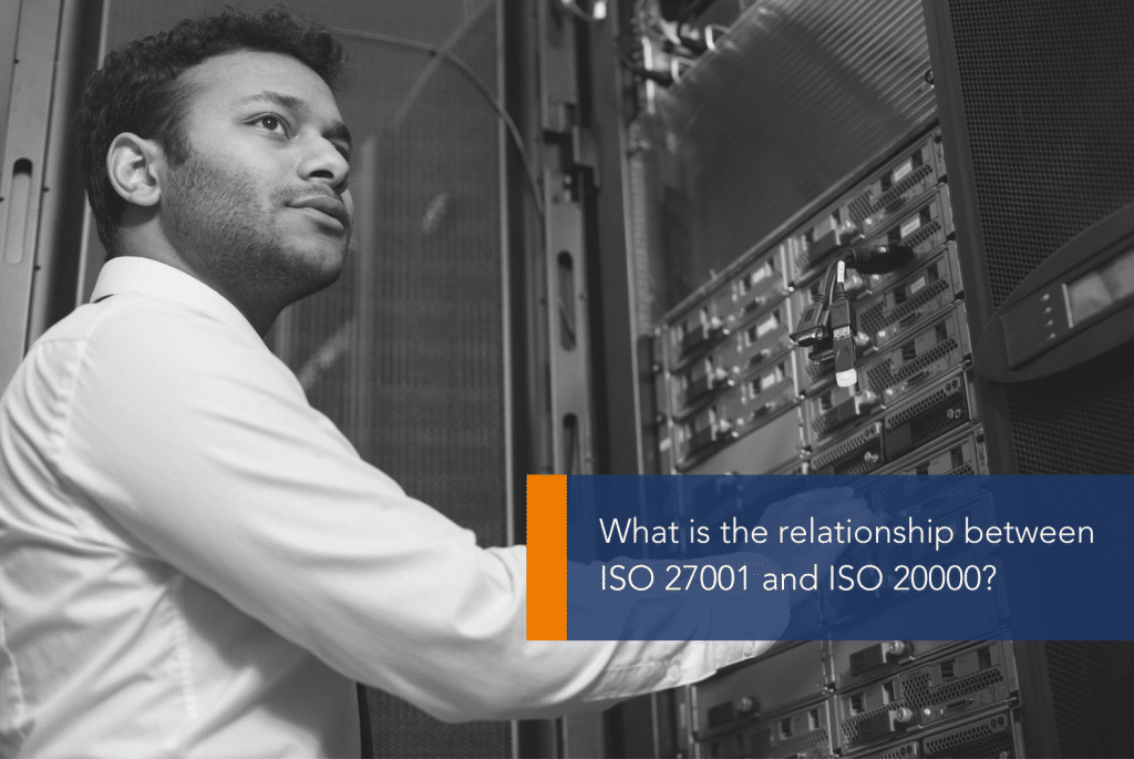 A person standing in front of a computer